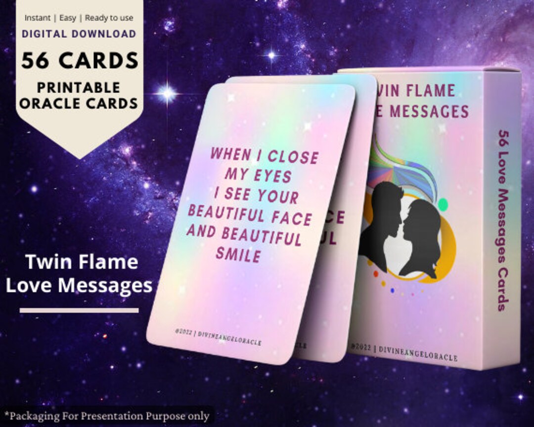 Twin Flame Oracle Cards | Printable Love Messages Deck | Digital ...