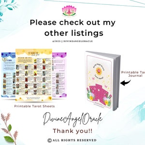 Printable Tarot Cards Stickers for Tarot Spreads or Journal Instant ...