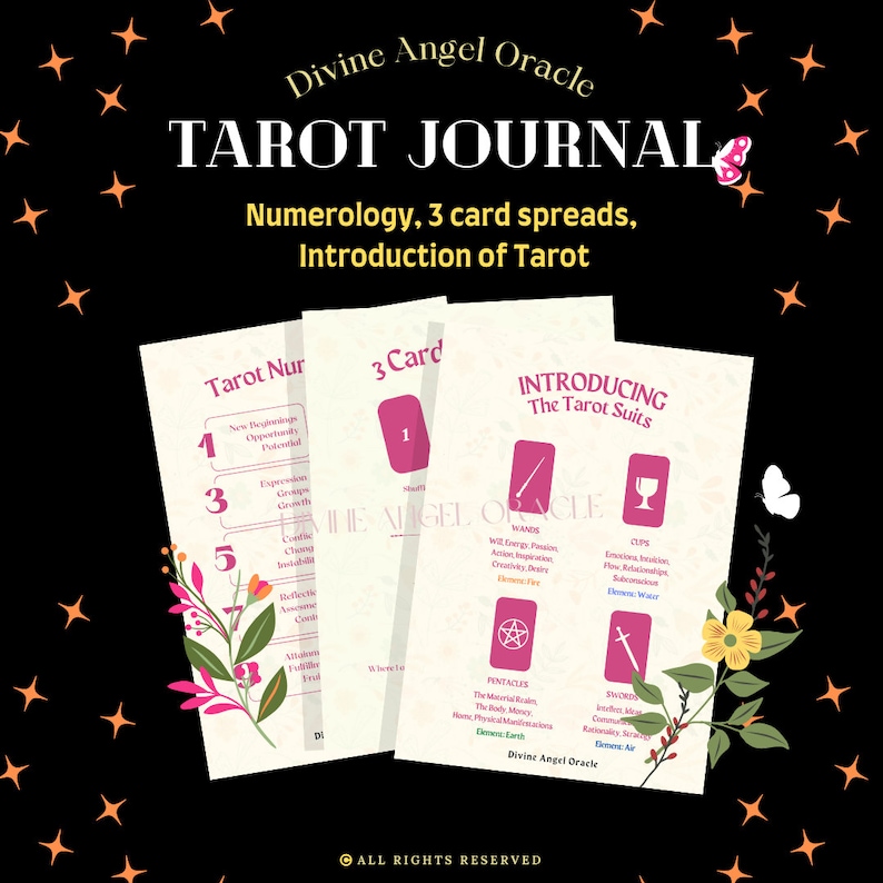 Printable Tarot Journal : Digital Tarot Spreads, Printable Beginner ...