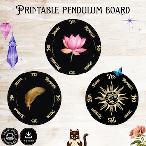 Printable Pendulum Board for Divination, Spiritual Dowsing Chart, Witchcraft PDF, Spiritual Tools,Yes No Maybe Spirit Board,Instant Download