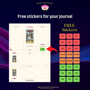Printable Tarot Cards Stickers for Tarot Spreads or Journal Instant ...