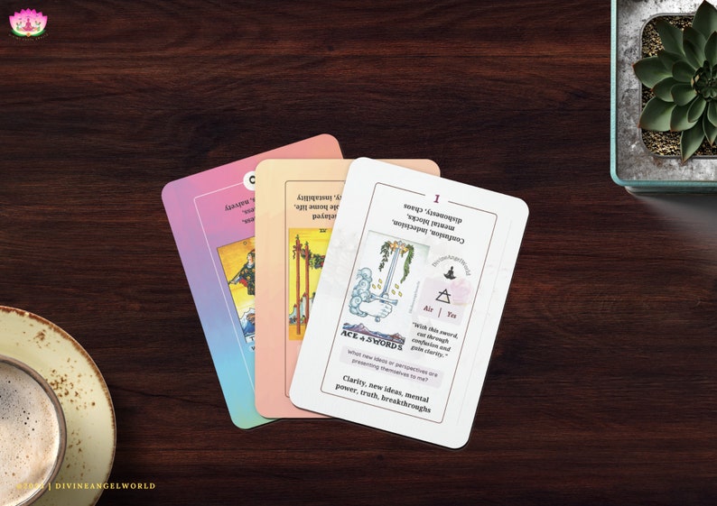 Printable Beginner Tarot Cards With Keywords Digital Tarot Etsy