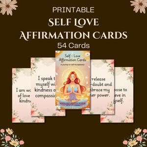 Printable Self-Love Affirmation Cards,Daily Positive Self-Care Cards,Encouragement Card,Self Love,Mothers Day Gift, Instant Digital Download