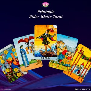 Printable Rider Waite Tarot Cards Digital Tarot Deck, Psychic Readings ...