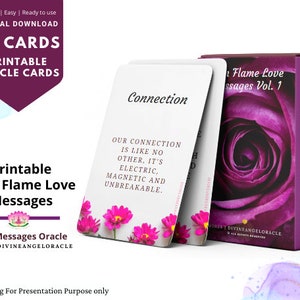 Printable Twin Flame Messages Oracle Cards,Soulmate Love Reading Deck,Psychic Relationship Oracle Cards,Spiritual Deck,Digital Download Gift