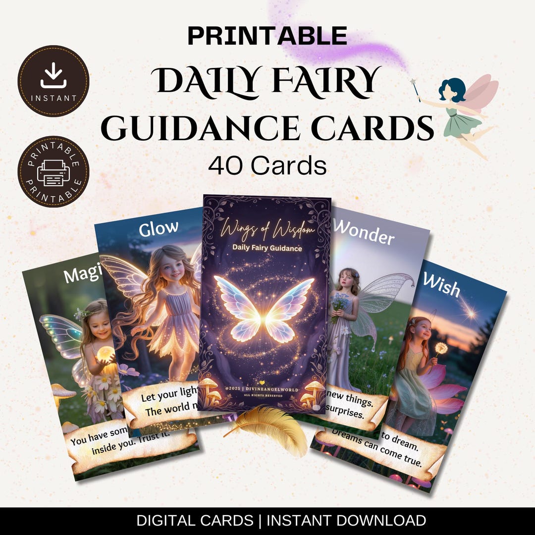 Printable Fairy Oracle Deck | Wings of Wisdom Daily Guidance Cards ...