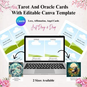 Editable Tarot & Oracle Card Templates for Canva, Customizable Divination Deck Design, DIY Printable Spiritual Cards, Create Your Own Deck