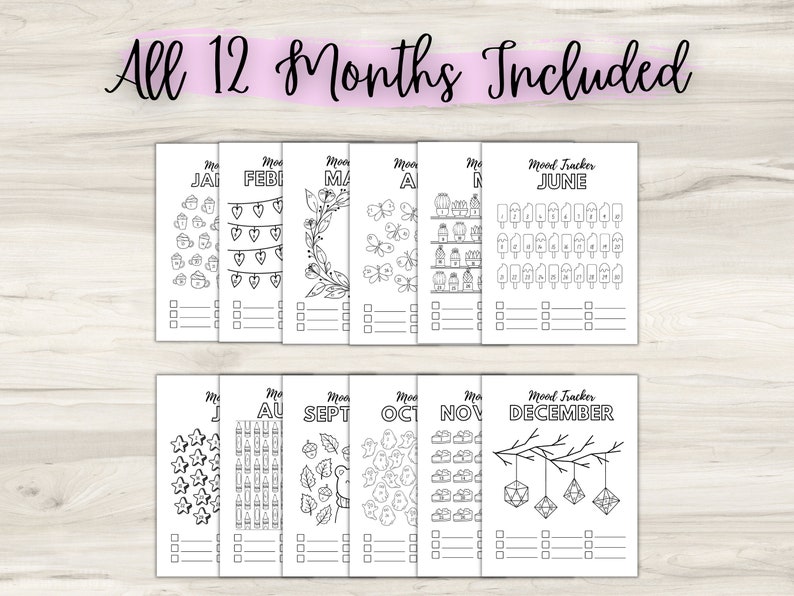 Monthly Mental Health Mood Tracker Anxiety Journal Printable Digital Monthly Mental Health Mood Tracker Anxiety Journal Printable Digital