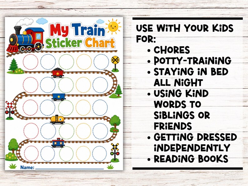 Train Behaviour Sticker Chart Train Sticker Chart Printable, Kids Reward Chart, Toddler Behavior ...