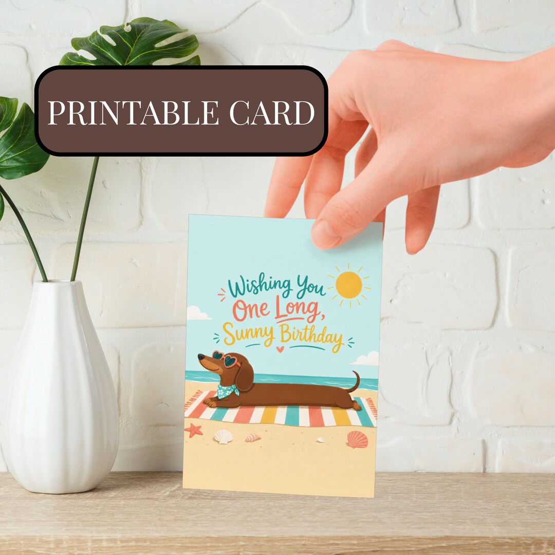 Weiner Dog Owner Birthday Card Instant Download PDF Bday Printable File ...