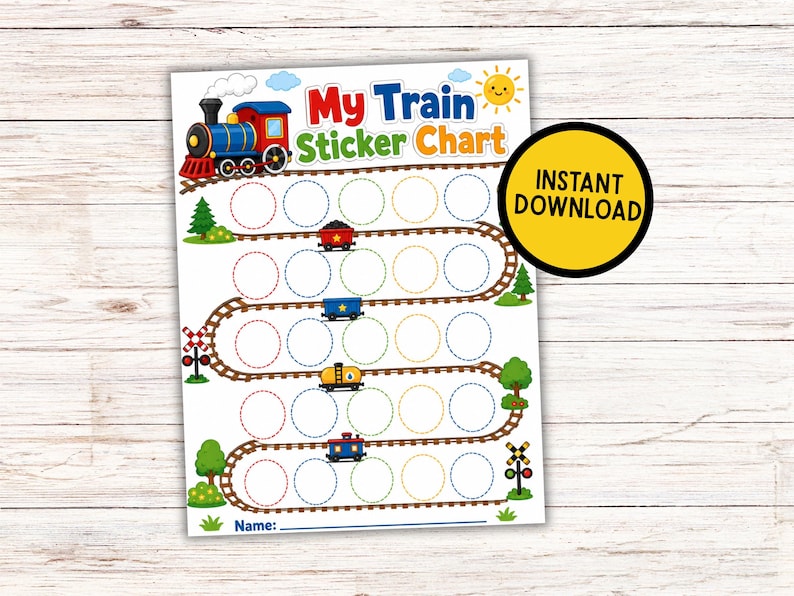 Train Behaviour Sticker Chart Train Sticker Chart Printable, Kids Reward Chart, Toddler Behavior ...