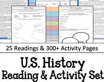 US History Curriculum – Homeschool & Classroom, Readings, Activities (Digital Download)