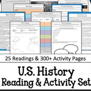 US American History Full Year Curriculum with Readings and Activities - Early America to Modern Day - Perfect for Homeschool or Classroom