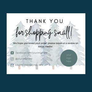 Holiday Pine Tree Small Business Bedankkaart / Digitale Download / Print thuis