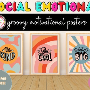 Groovy Retro Classroom Decor,  Motivational Posters, Classroom Printable Posters