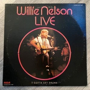 Willie Nelson - Live I Gotta Get Drunk (Afl1-1487) - 12&quot; Vinyl Record Lp - Vg+