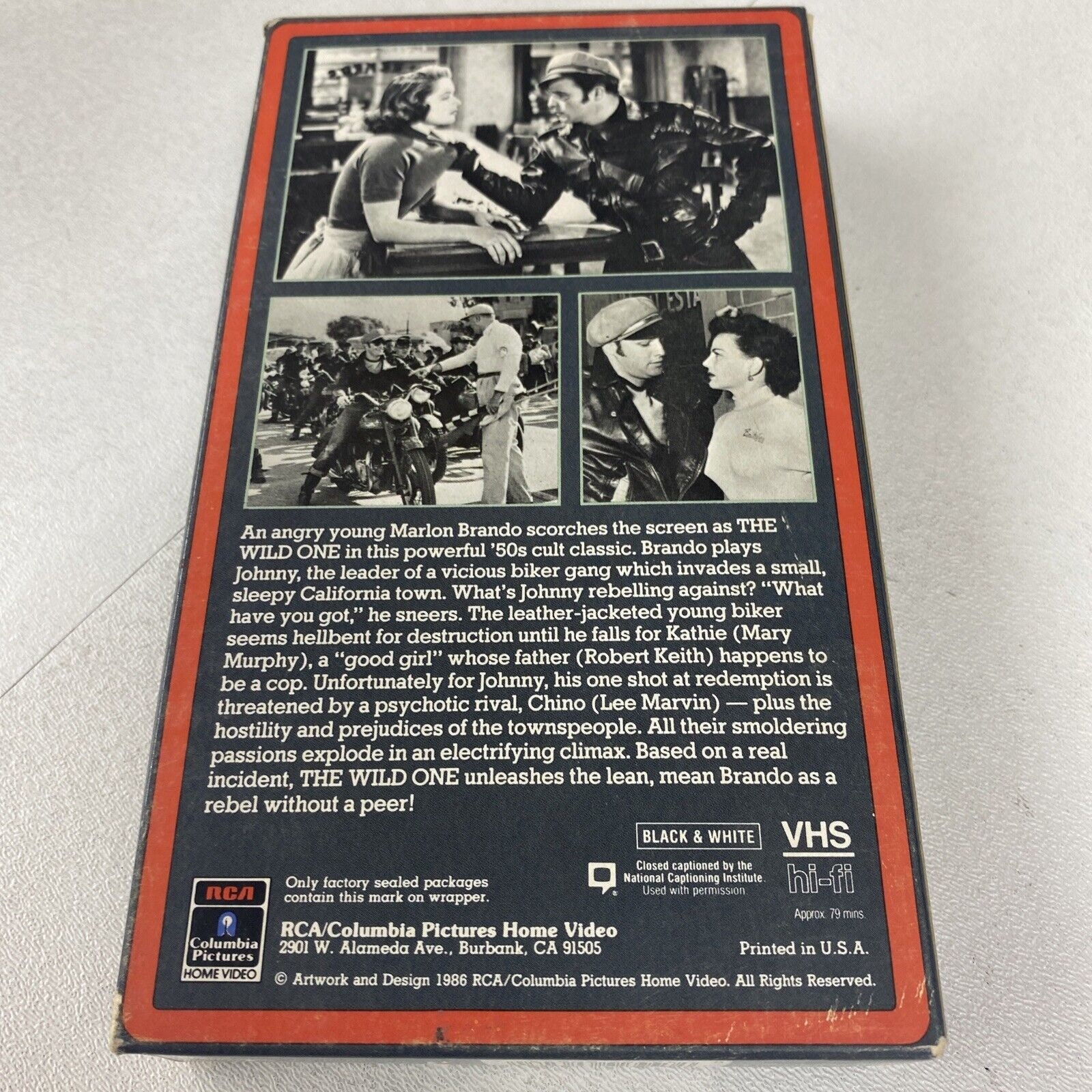 The Wild One (1953) on VHS RCA Columbia Release 1987 All Flaps