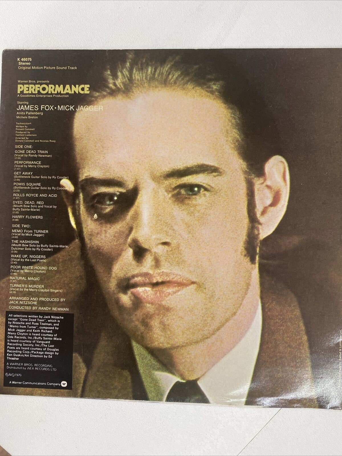 Performance James Fox Mick Jagger Rolling Stones Orig. LP 1970