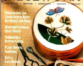 Piecework Magazine January February 2000 Mariner's Compass Quilt Needlepoint