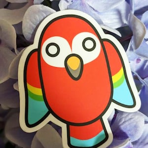 Colorful Parrot Sticker | Diecut & Water Resistant | Matte Finish