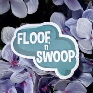 Pegatina retro Floof n&#39; Swoop / Troquelado y resistente al agua