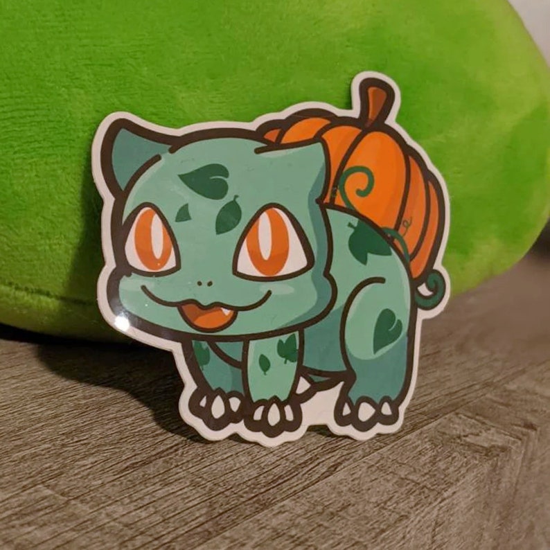 Cute Pumpkin Bulbasaur Sticker - Pokémon | Diecut & Water Resistant - Etsy