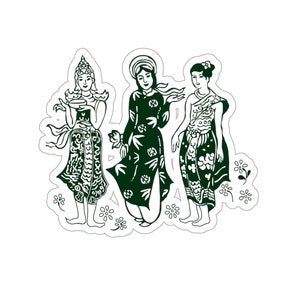 Three Ladies Rice Sticker - Etsy