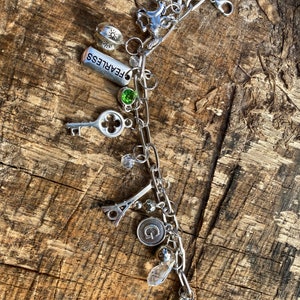 Silver Charm Bracelet Writers Prompt Ice Breaker Conversation Starter Adjustable