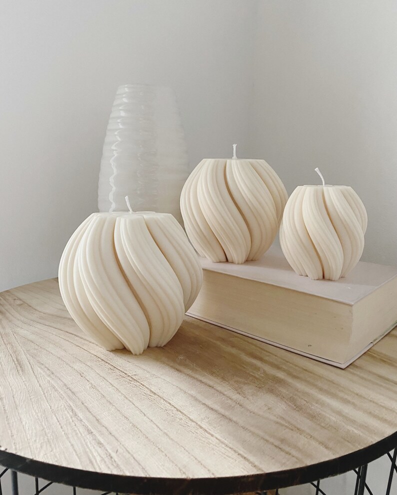 Swirl Kerze Wellenkerze Flame Kerze Wave Kerze Vegan Etsy.de