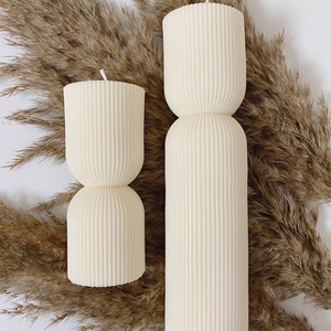 Grooved Candle | Pillar Candle | Pillar Candle | canola wax | Vegan