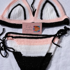 Handgefertigte häkeln Bralette Set mit voller Briefs / Bikini-Sets