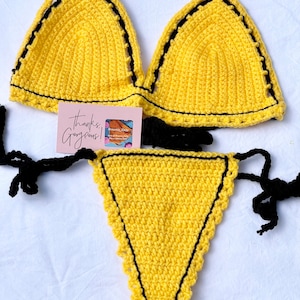 Handmade Crochet Mellow Yellow Set/ Bikini Set