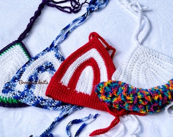 Handmade Crotchet Bikini Bra /Top /Bralette colourful