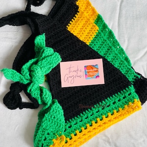 Jamaican Flag Crochet Bikini/ Jamaican Flag Colours crochet Bikini set