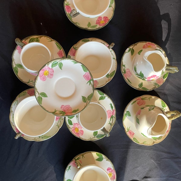Vintage Franciscan Desert Rose tea cups/saucers, creamers, coffee cups/saucers