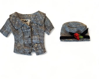 1963 Vintage Mattel Barbie #954 CAREER GIRL Outfit Top And Hat Replacements