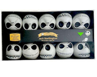 2003 NECA 10th Anniversary Nightmare Before Christmas JACK SKELLINGTON Light Set
