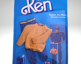 Vintage 1985 Mattel Ken Twice As Nice Reversible Active Wear Pants Shirt Shoes
