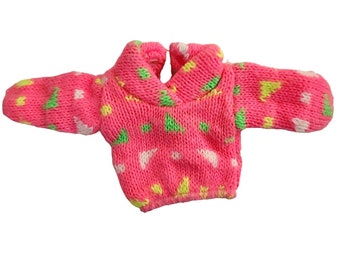 Vintage Barbie 1991 Ken Ski Fun Replacements #7597 Pink Patterned Sweater