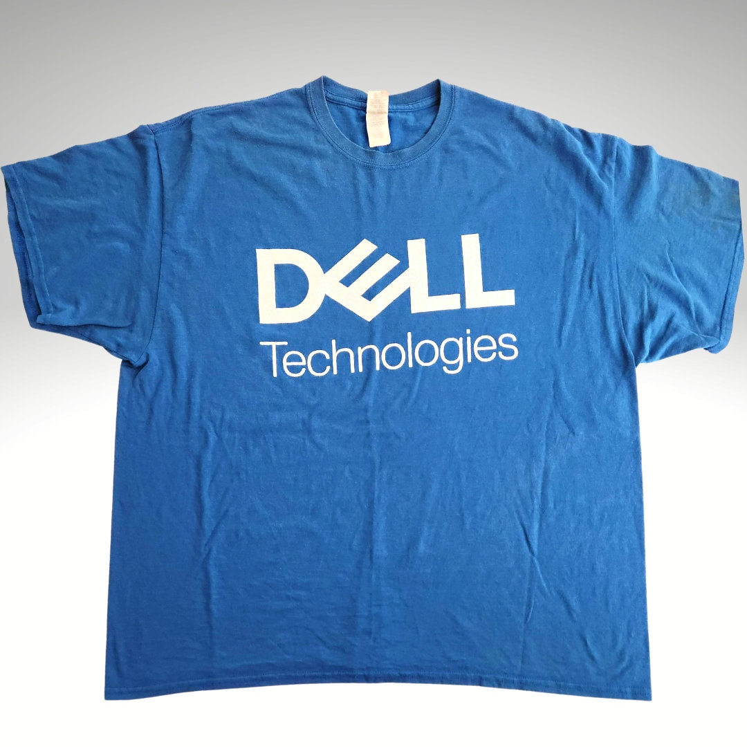 Vintage 90's Dell Technologies 2XL Crew Neck Gildan Tag Blue Tee T