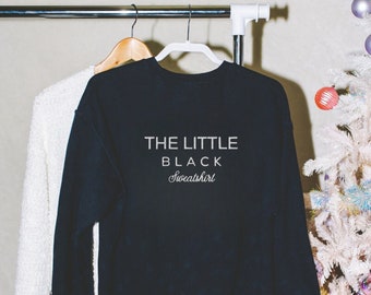 La pequeña sudadera negra, sudadera bordada, jersey Gildan 18000, sudaderas de moda para mujer