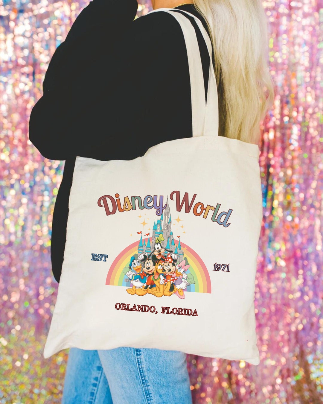 Disney World Canvas Tote Bag, Tote Bag for Disney Parks, Reusable