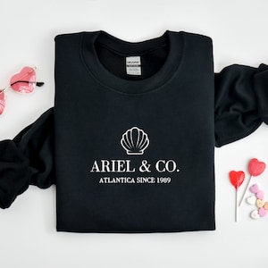 Embroidered Princess Sweatshirt, Ariel Sweatshirt, Disney Princess Crewneck, Ariel & Co