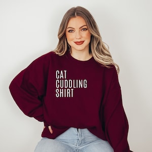 Kattmys-tröja, kattmamma-tröja, åtminstone älskar min katt mig, katttröja, kattpappa-tröja, överdimensionerad tröja, trendiga skjortor