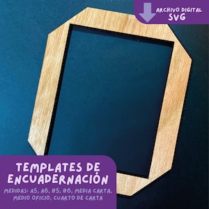 Template para molde de Pastas o Portadas de Libretas de diferentes medidas: A5, A6, B5, B6, 1/2 Carta, 1/4 de Carta y 1/2 Oficio