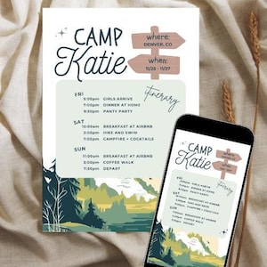 Vacation Itinerary Template, Girls Trip Cabin Getaway, Birthday Weekend Agenda, Party Planner, Customizable Itinerary, Instant Download