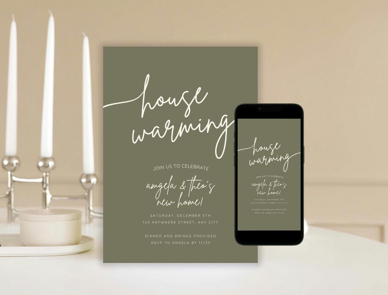 Housewarming Invitation Template, Boho New Home Announcement, Digital ...