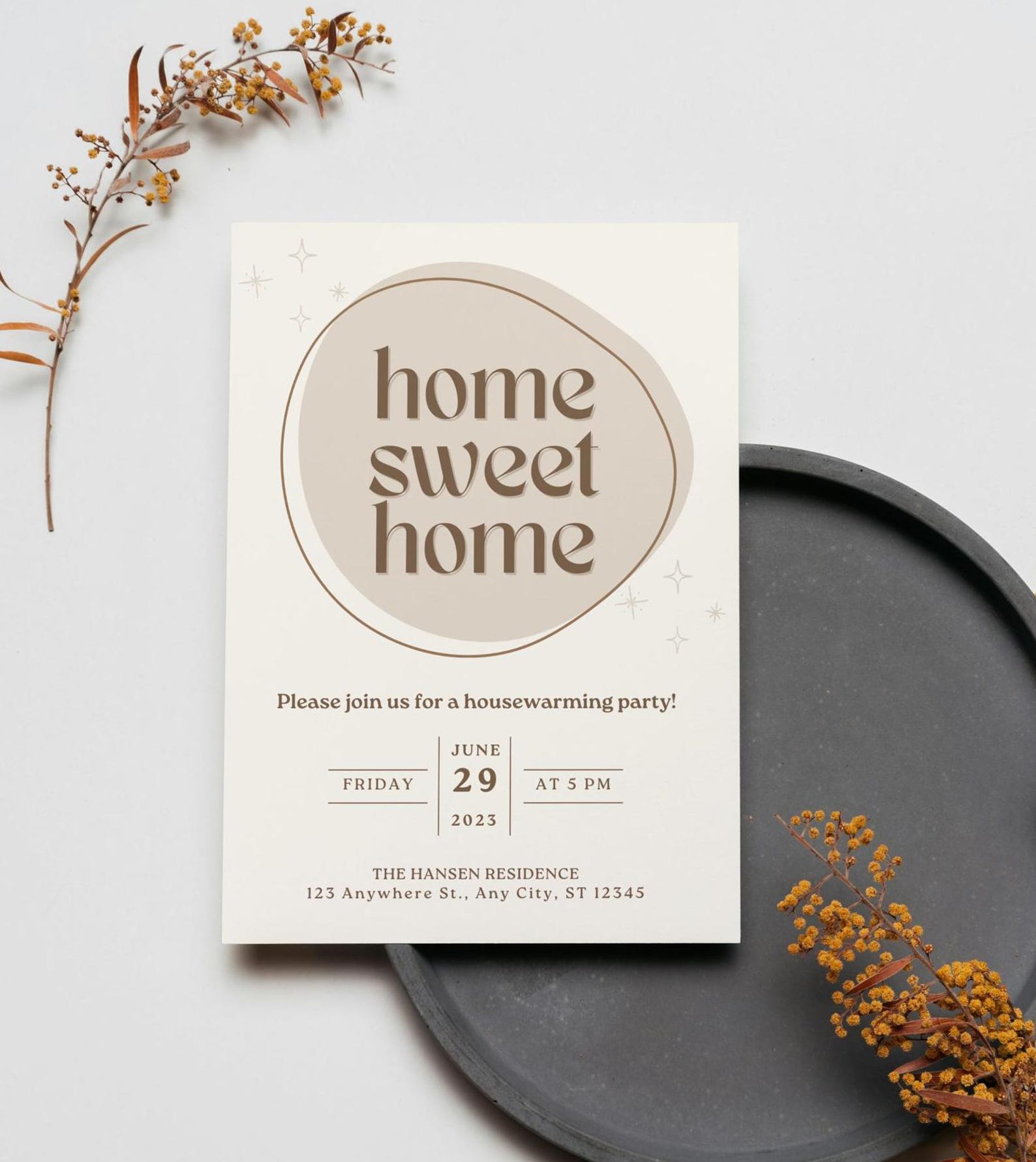 Editable Housewarming Invitation Template, Boho New Home Celebration ...