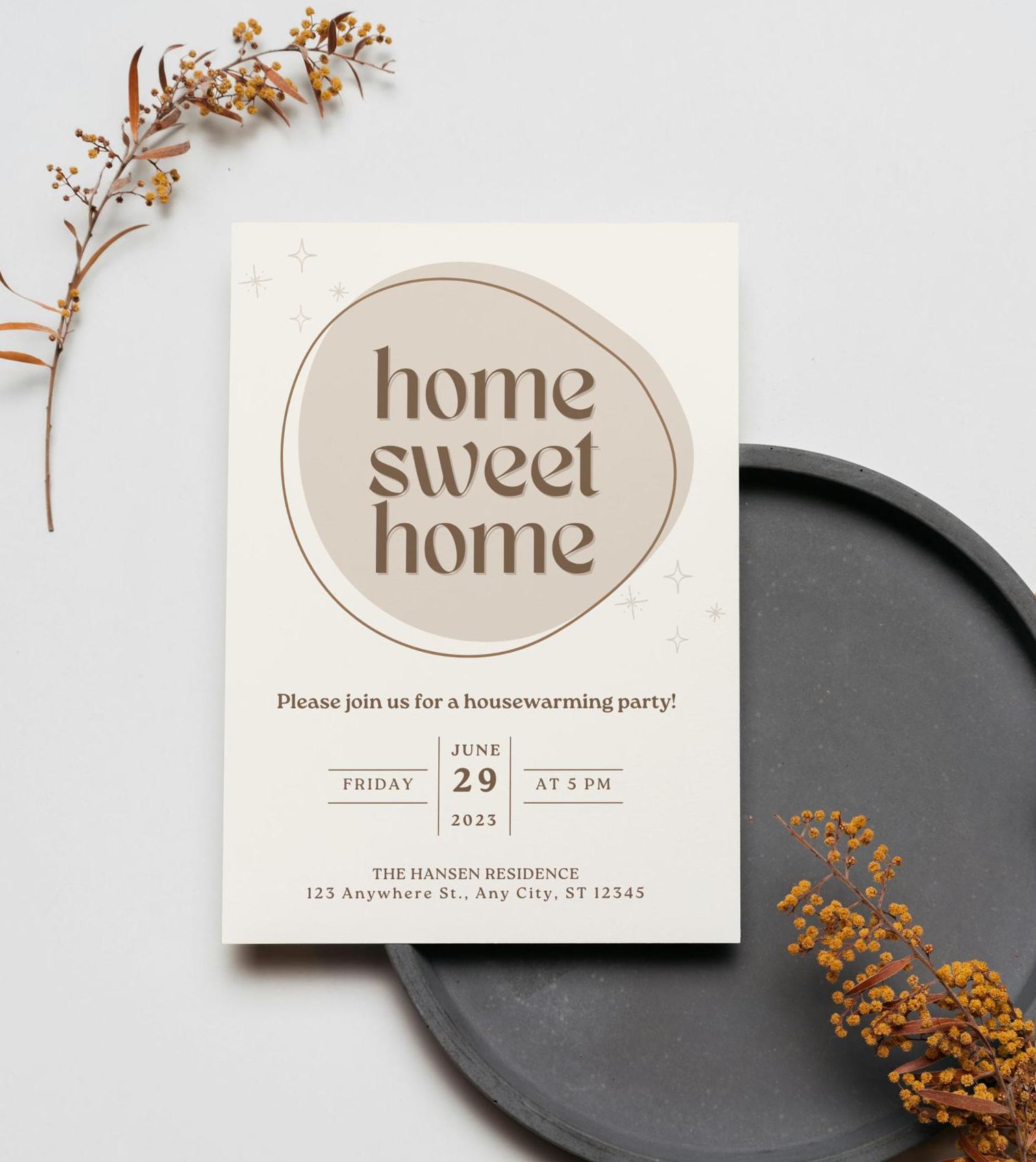 Editable Housewarming Invitation Template, Boho New Home Celebration ...