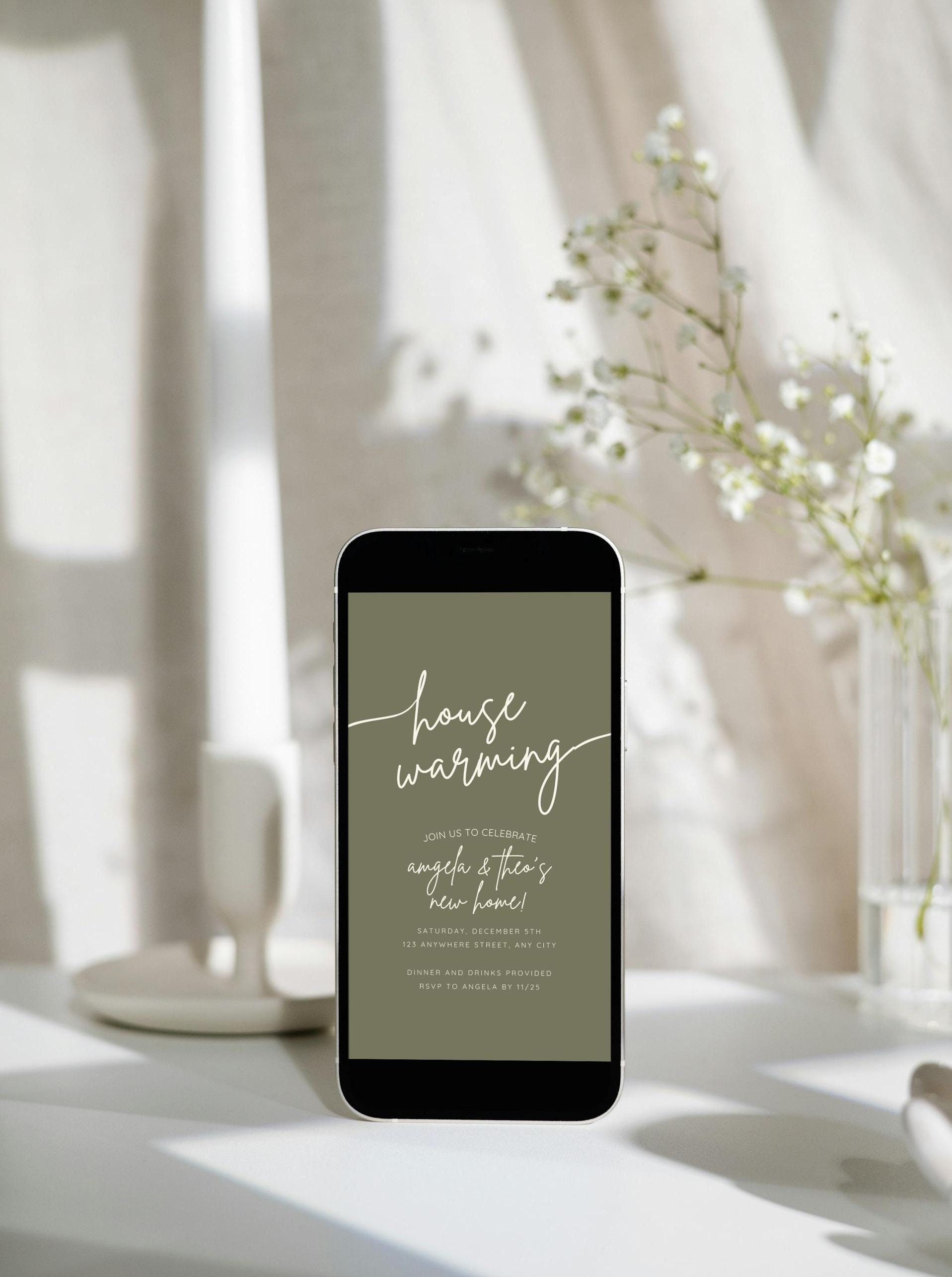 Minimalist Housewarming Party Invite Template, Editable Canva Design ...